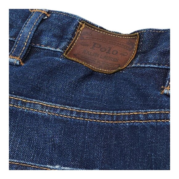 Polo Ralph Lauren Mens Authentic Denim Jeans 50Bx30 Blue Labe is Shrunk Straight - Picture 6 of 9